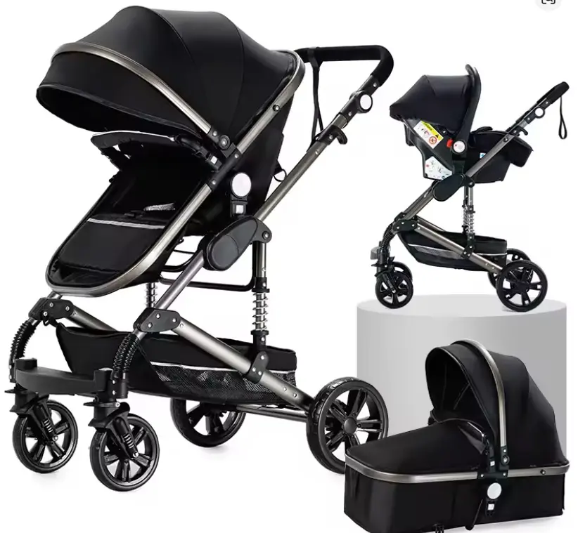 Carrito-de-Bebé-3-en-1-Ligero-y-Plegable-Negro.webp