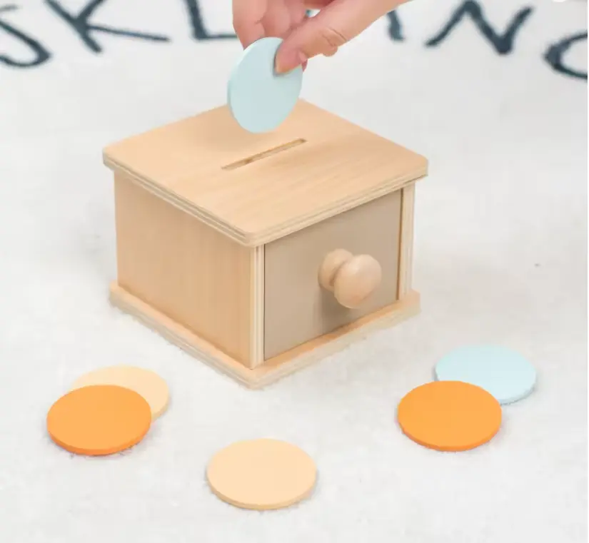 Juguete Montessori de Madera – Caja Sensorial de fichas para Bebés (0-3 años)