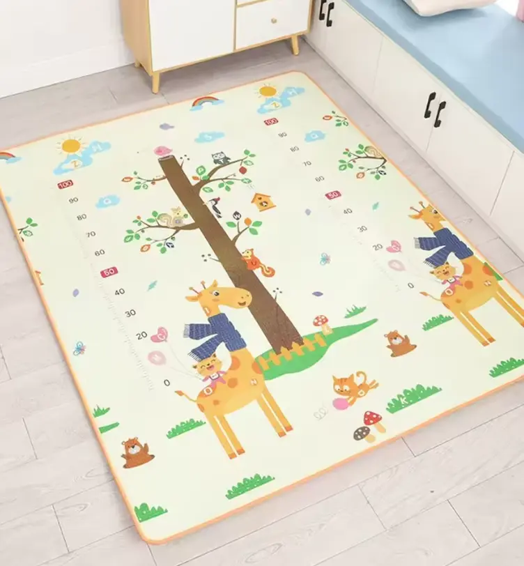 Alfombra de Juego Evolutiva 180x120 cm - Jirafa – Esterilla Antigolpes Plegable para Bebés