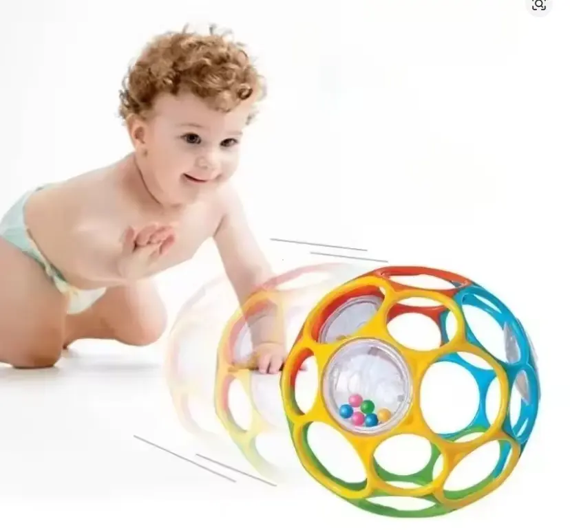 Bola Sensorial para Bebé 3 en 1 – Mordedor, Sonajero y Juguete Educativo