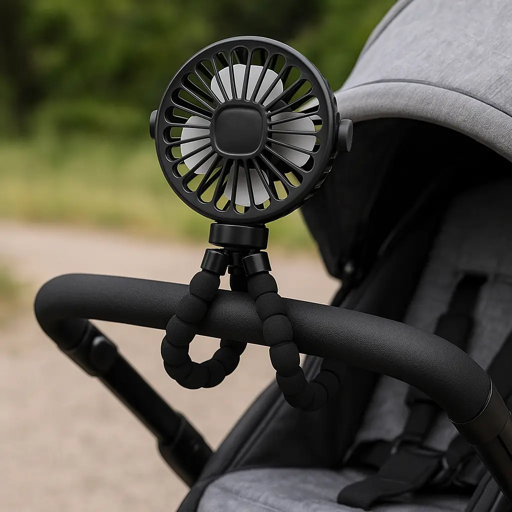 Mini Ventilador Portátil Pulpo USB – Batería Recargable - Especial para Cochecito y Cama de Bebé 