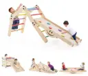 Set de Escalada Montessori 5 en 1 – Estructura de Madera Plegable con Rampa Reversible y Ajustable para Niños +3 Años