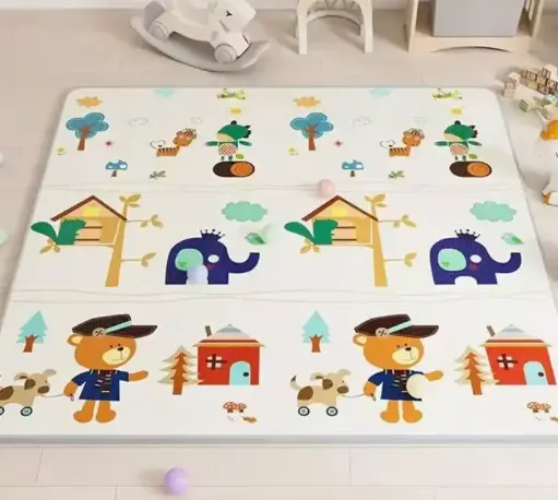 Alfombra de Juego Evolutiva 180x120 cm - Animalitos - Esterilla Antigolpes Plegable para Bebés