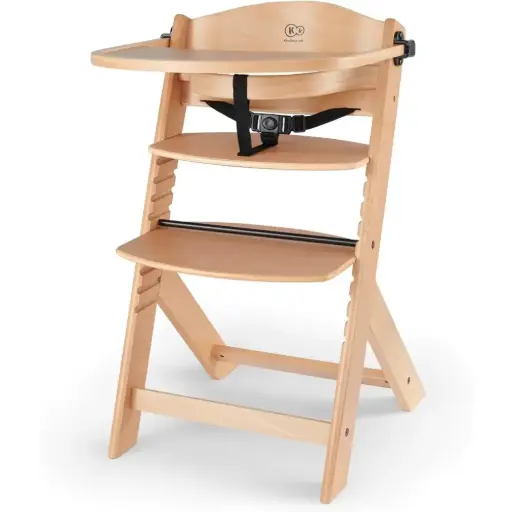 Silla Alta Evolutiva de Madera ENOCAR – Ergonómica y Portátil con Bandeja y Barrera (6 meses a 10 años)