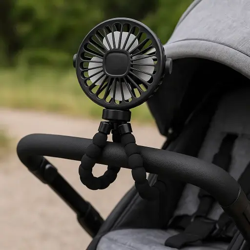 Mini Ventilador Portátil Pulpo USB – Batería Recargable - Especial para Cochecito y Cama de Bebé 